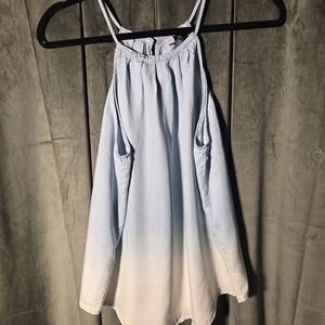 Light Blue and White Ombre Tank Top
